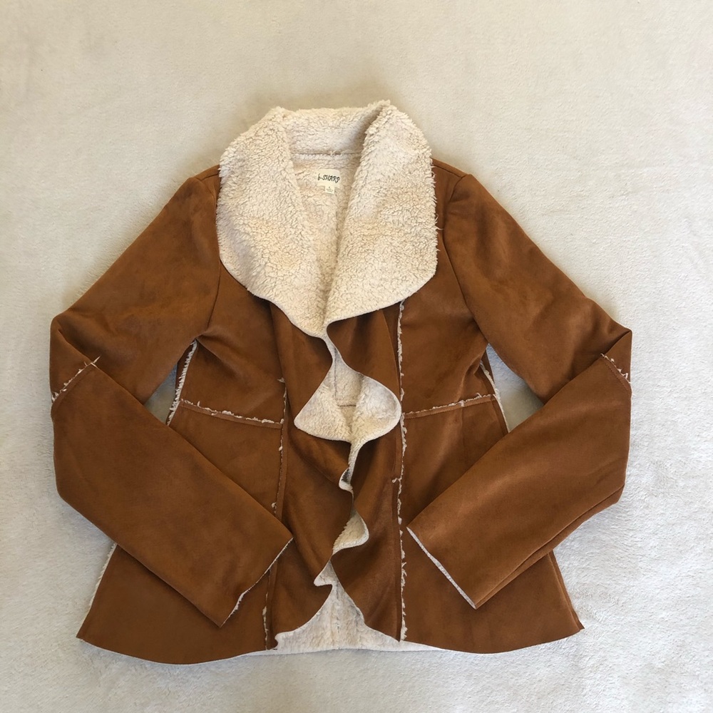 Brown Faux Suede Shearling lined jacket